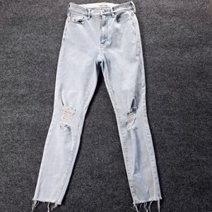 PacSun Super High Rise‎ Jegging Light Wash Distressed Raw Hem Jeans Size 26